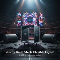 Heavy-Duty Construction Stage Equipment Cabinet Shock-Resistant Audio Equipment Rack Cabinet Reinforced Metal Corners Portable Amplifier Flight Case 9mm 5-Layer Plywood for DJs, Musicians, KTV, Touring, Studio Recording