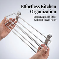 Wall-Mounted Towel Rack for Pantry and Bathroom, 201 Stainless Steel Door Organizer and Hanging Versatile Storage