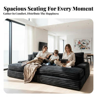 Wideribbed texture cushiPremiumd Sectional Removable Cover Living Room Furniture Easy to Clean configurable Sofa for Families, homeowners, Villa, Lounge Area, Home Theater