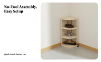 Space-Saving Corner Shoe Rack Easy Assembly Multi-Tier Triangular Rack Unrestrictedstanding Footwear Stand Vertical Design for Students, Homeowners, Entryway, Small Areas, Hallway, Dormitory