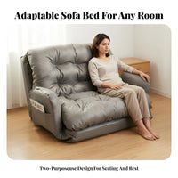 Multi-Functional Convertible Armchair Bed Space-Saving Adjustable Futon Lounger Easy Assembly Floor Sofa Low-Slung Design for Apartment Dwellers, Students, Young Adults, Bedroom, Living Room, Small Areas, Reading Nook