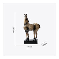 2 Pieces Decorative Horse Figurine Modern Minimal Horse Statue Textured Finish