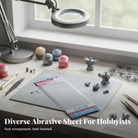 3 Pieces Model Finishing Paper Wet Dry Application Assorted Grit Sanding Sheet Pack Water Resistant Sanding Sheet for Hobbyists, Sanding, Workshop