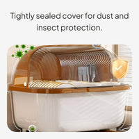 Sealed Dustproof 10-Bowl Dish Rack Kitchen Organizer