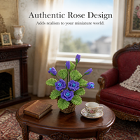 1:12 Dollhouse Miniature Purple Rose Bush for Garden Living Room Decor