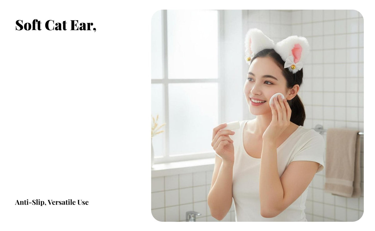 Fuzzy Cat Ear Headband Cute Furry Cat Ears Headband Furry Feline Ears for Women, Live Streamers, Costume Parties, Photoshoots