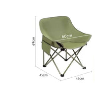 Tear-Resistant Material Portable Moon Chair Wide Seat High Back Camping Chair Stable Structure Outdoor Furniture for Picnic, Beach, Fishing