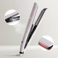 Frizz-Smoothing Steam Hair Straightener 2 in 1 Straightening Iron with Steam Swivel Cord Flat Iron with Comb Handheld for Home Styling, Travel