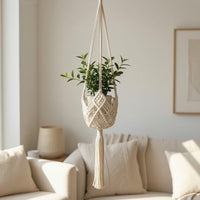 Indoor Macrame Plant Hanger Bohemian Hanging Plant Holder Handmade Hanging Planter Basket Decorative for Balcony, Window