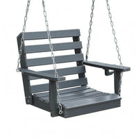 Double-Seat Swing Chair Dark Grey Swing Chair Metal Chains for Patio, Balcony