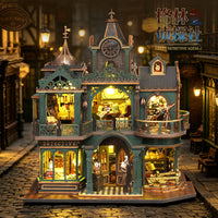 Great House DIY Mini House ES022 Green Detective Agency Wooden Assembly Model Kit