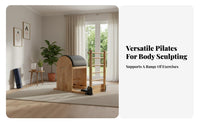 Sturdy Hardwood Construction Pilates Ladder Barrel Full Body Workout Wooden Spine Corrector Barrel Posture Correction Pilates Arc Instructor Comfortable Padded Surface for Beginners, Seniors, Office Workers, Living Room
