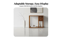 Chinese Design Water Dispenser Stand with Drawers Multi-Functional Tea Table Space-Saving Design Side Cabinet Handmade for Homeowners, Office Workers, Living Room, Study