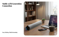 sleek Bluetooth Speaker Plug and Play Desktop Soundbar Portable Design Computer Peripheral for PC Users, Music Lovers, Bedroom, Gaming Setup, Travel