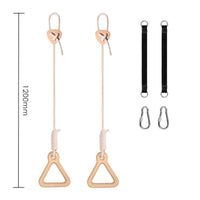 Wooden Exercise Handles with Rope Secure Hold Fitness Equipment Wear-Resistant for Families, Home Gym, Doorway