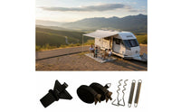 RV Awning Anchor Kit Rainproof RV Awning Tie down Kit Shock Absorbing Spring for Campers