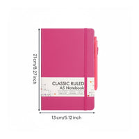 Writing Notebook Ribbon Bookmarks Lined Journal with Inner Pocket