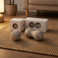 2 Pieces 3D Bumps Fascia Massage Ball Set Portable Textured Massage Ball Rubber-Like Fitness Accessory Mottled Gray
