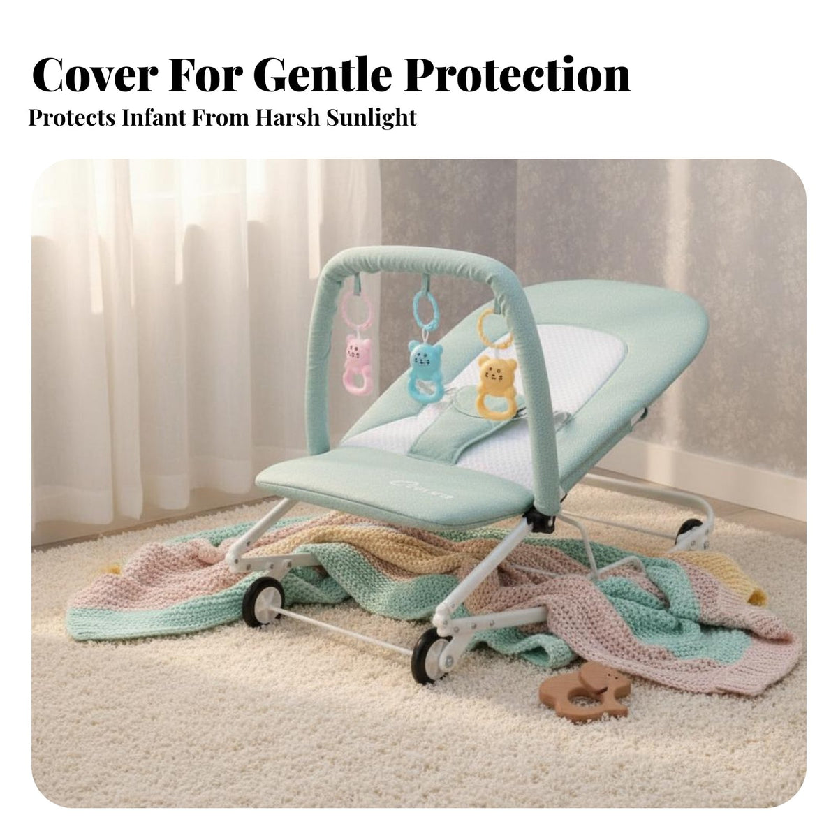 Versatile Rocking Bassinet Foldable Infant Seat Cleanable Cover Baby Infant Seat for Newborns, Young Children, Rest Time, Bedroom, Living Room