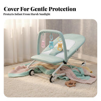 Versatile Rocking Bassinet Foldable Infant Seat Cleanable Cover Baby Infant Seat for Newborns, Young Children, Rest Time, Bedroom, Living Room