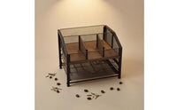 Three-Tier Mesh Rack Space Saving Coffee Capsule Rack Large Capacity Tea Packet Organizer