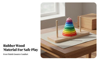 Includes Storage Box Stack of Classic Game Hand-Eye Coordination 10 Layer Rainbow Stacker Reasoning Al Thinking Development for Daycare