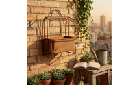 Iron Planter with Geometric Frame Sleek Hanging Planters Contemporary Pots for Patio