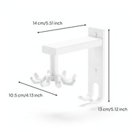 No-Drill Wall-Mounted Kitchen Hook Rack Drilling Drill-Free Installation Rotating Utensil Holder Swivel 8-Hook Wall Rack Metal