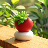 Decorative Heart-Shaped Planter Compact Heart-Shaped Flower Pot Low-Height Tabletop Planter with Base Matte for Minimalists