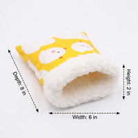 Hamster Bed and Sugar Glider Bed, Soft Cone Pet Sleeping Pouch, Cartoon Style Hamster House for Winter Indoor Use, Cozy Small Cage Accessories