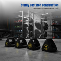 Triangle Kettlebell, Cast Iron, Coated, Large Ring Handle, Multifunctional Home Fitness Dumbbell