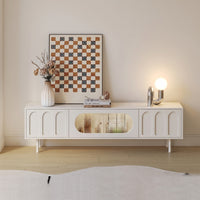 TV Stand Low-Profile TV Cabinet French-Style Media Console for Living Room, Apartment