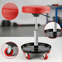 Heavy-Duty Mechanic Stool with Tool Tray Storage Comfortable Mechanic Stool with Tool Tray Long-Lasting Low-Height for Car Detailers, Workshop