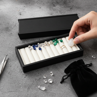 Gemstone Display Tray with Magnetic Lid for Jewelry Storage and Organization