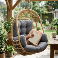 Thickened Waterproof Hanging Basket Chair Cushion with Backrest for Swing and Office Chairs