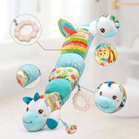 Stuffed Unicorn with Loop Soft Toy Unicorn Baby Comfort Toy Sensory Textured for Babies, Crib, Nursery