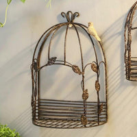 Half Birdcage mounted Mount Vintage & design Hanging Planter Distressed Finish