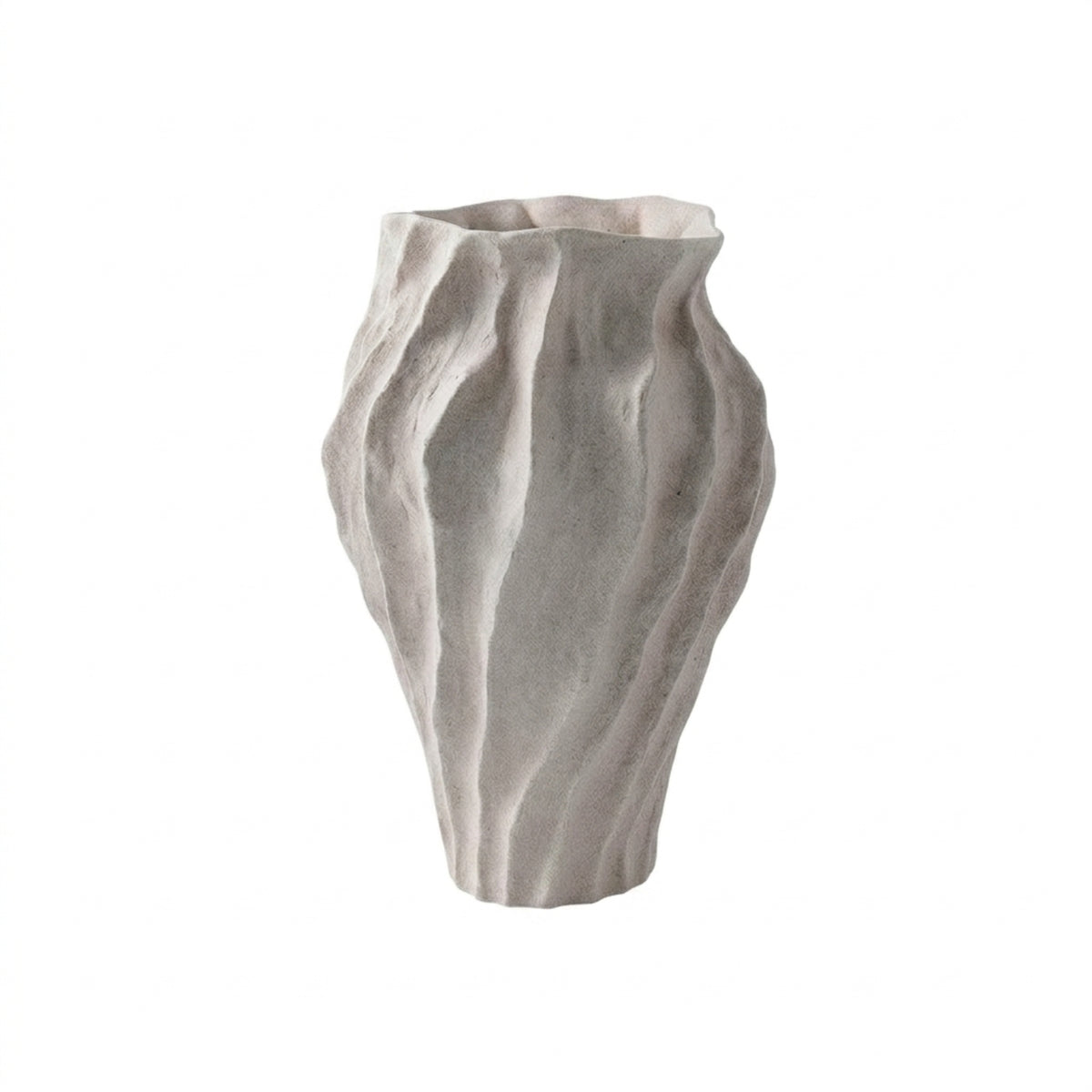 Vase with Irregular Edge Handcrafted Irregular Vase Matte Ceramic Flower Holder for Art Lovers, Entryway Table