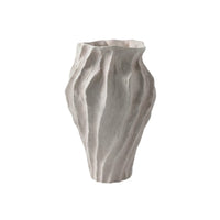 Vase with Irregular Edge Handcrafted Irregular Vase Matte Ceramic Flower Holder for Art Lovers, Entryway Table