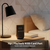 Rechargeable Frequency Modulation & AM/AM Bluetooth Radio Automatic Scanning and Pre-Programmed Stations Digital AM/frequency Modulation & AM Receiver TF Card Support MP3 Player USB-C Charging for Commuters, Travelers, Outdoor Enthusiasts, in-Vehicle Use