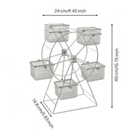 Rotating Wheel Snack Rack Stainless Steel Rotating Wheel Snack Stand Wire Basket Rack Tabletop