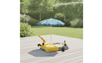 Outdoor Sand and Water Table with Umbrella Shaded Water Play Table with Excavator Summer Toy Divided for Backyard