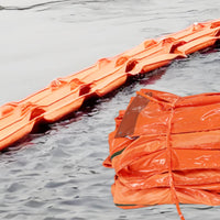 Flexible Floating Oil Containment Barrier Tie Straps Oil Spill Barrier Orange Floating Barrier Strip Reusable for Debris Interception, Algae Separation