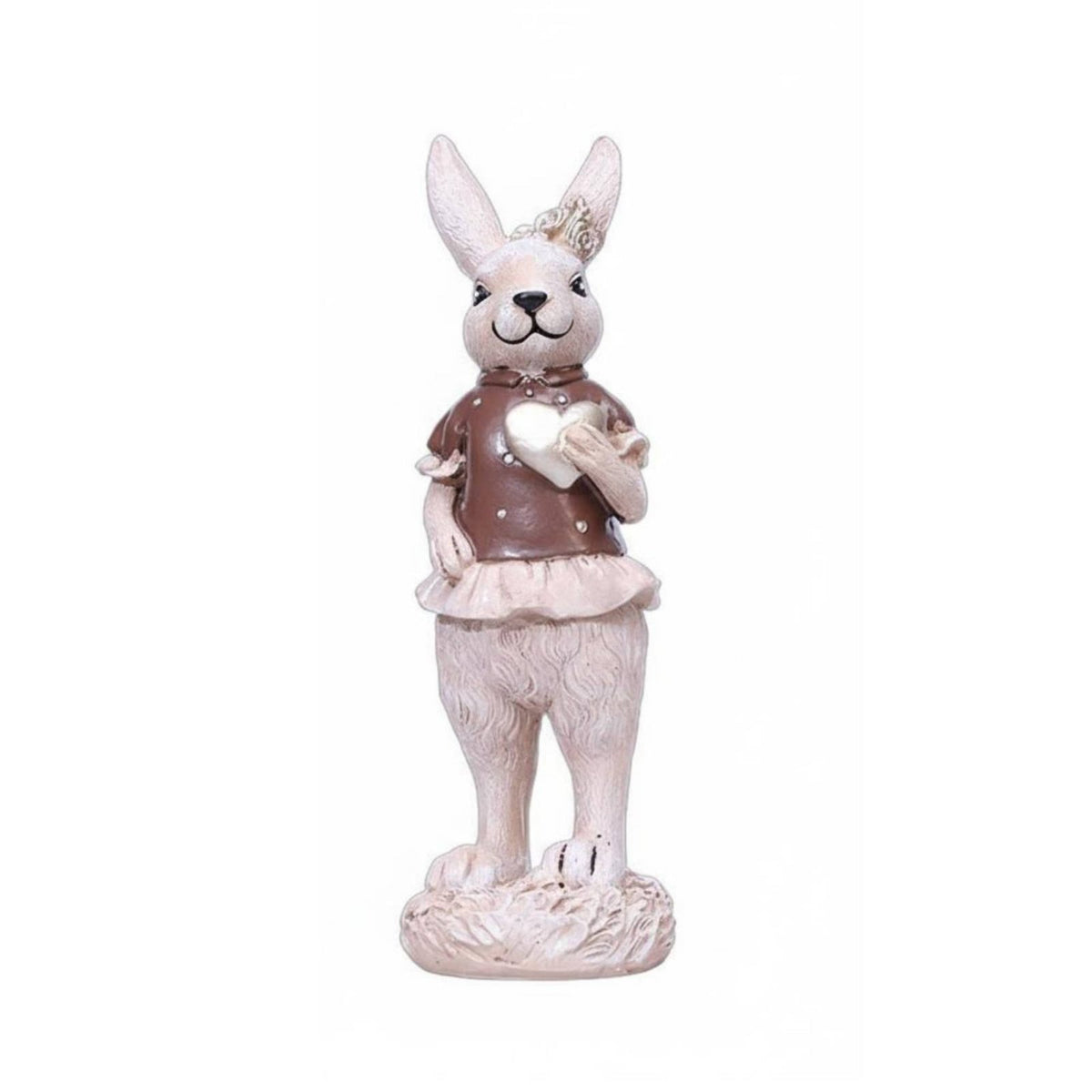 2 Pieces Detailed Craftsmanship Easter Bunny Decoration Hand-Painted Easter Bunny Figurine Rustic Charm for Collectors, Anniversary, Wedding