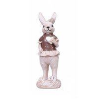 2 Pieces Detailed Craftsmanship Easter Bunny Decoration Hand-Painted Easter Bunny Figurine Rustic Charm for Collectors, Anniversary, Wedding