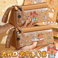 Double-layer Capi Pencil Case, New 2026 Large Capacity Student Pencil Bag
