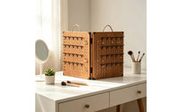 Jewelry Display Rack Portable Tabletop Pegboard Display Stand Hinged Jewelry Rack with Hooks for Retail Shops