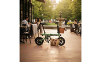Adjustable Seat 14-Inch Foldable Electric Bicycle 40km Assisted Range Folding Electric Bike 3 Riding Modes Compact Electric Cycle Double Disc Brakes for Commuters, Adults, Women, Commuting, Leisure