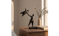 Tabletop Figurine Modern Abstract Sculpture Black Escultura Conceptual for Homeowners, Living Room, Bedroom