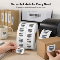 Coated Paper Self-Adhesive Labels for Thermal Printers, Blank Sticker Rolls